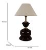 Brown Metal & Natural Fiber White Colour Table Lamp