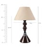 Brown Fabric Shade Table Lamp With Brown Base