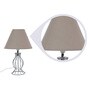 Brown Fabric Shade Table Lamp with Metal Base