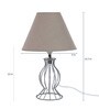 Brown Fabric Shade Table Lamp with Metal Base