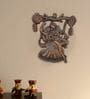 Brown Metal Wall Hanging of Radha Krishna On Swing