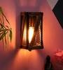 Metal Novelty Wall Light (Natural Wood)