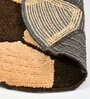 Football Shaped Brown Microfiber AntiSkid 22 X 22 Inches Bath Mat