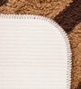 Brown Geometric Microfibre 16x24 Inches AntiSkid Bath Mat (Set of 2)