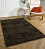 Brown Solid Microfibre 4 ft x 6 ft Machine Made Carpet