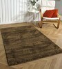 Brown Solid Microfibre 4 ft x 6 ft Machine Made Carpet