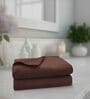 Brown Microfiber Solid 450 GSM Hand Towel (Set of 2)