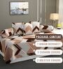 Brown Microfibre 240 TC 6 Pcs Diwan Set