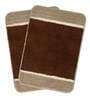Brown Geometric Microfibre 24x16 Inches AntiSkid Bath Mats (Set of 2)