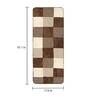 Brown Microfibre Geometric Runners 4 X 2 Feet Bedside Runner