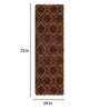 Brown Abstract Microfibre Hand Woven 72x24 Inches Bed Side Runners