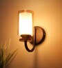 Contemporary Brown Mild Steel Wall Sconces