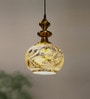 Brown Mild Steel and Glass Single Hanging Light