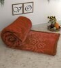Brown Mink Floral 400 GSM Double Bed Blanket
