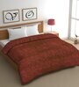 Brown Mink Floral 400 GSM Double Bed Blanket