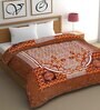 Brown Mink Floral 500 GSM Double Bed Blanket