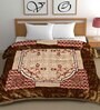 Brown Mink Floral 500 GSM Double Bed Blanket