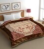 Brown Mink Floral 500 GSM Double Bed Blanket