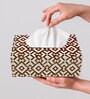 Brown N Gold Printed Resin Tissue Box