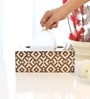 Brown N Gold Printed Resin Tissue Box