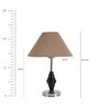 Brown Natural Fiber Shade Table Lamp With Silver Base