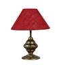 Brown Natural Fiber Shade Table Lamp With Antique Base