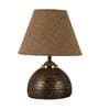 Brown Natural Fiber Shade Table Lamp With Antique Terracotta Base