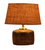 Brown Natural Fiber Shade Table Lamp With Antique Terracotta Base