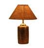 Brown Natural Fiber Shade Table Lamp With Antique Terracotta Base
