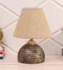 Brown Natural Fiber Shade Table Lamp With Antique Terracotta Base