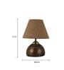 Brown Natural Fiber Shade Table Lamp With Antique Terracotta Base