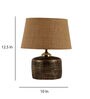 Brown Natural Fiber Shade Table Lamp With Antique Terracotta Base