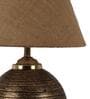 Brown Natural Fiber Shade Table Lamp With Antique Terracotta Base