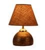 Brown Natural Fiber Shade Table Lamp With Antique Terracotta Base