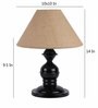 Brown Natural Fiber Shade Table Lamp with Black Base
