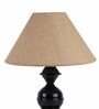 Brown Natural Fiber Shade Table Lamp with Black Base