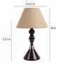 Brown Natural Fiber Shade Table Lamp with Black Base