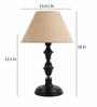 Brown Natural Fiber Shade Table Lamp with Black Base