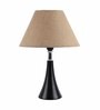 Brown Natural Fiber Shade Table Lamp with Black Base
