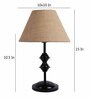 Brown Natural Fiber Shade Table Lamp with Black Base