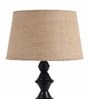 Brown Natural Fiber Shade Table Lamp with Black Base