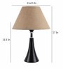Brown Natural Fiber Shade Table Lamp with Black Base