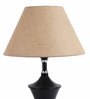 Brown Natural Fiber Shade Table Lamp with Black Base