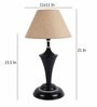 Brown Natural Fiber Shade Table Lamp with Black Base
