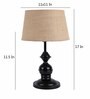 Brown Natural Fiber Shade Table Lamp with Black Base