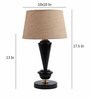 Brown Natural Fiber Shade Table Lamp with Black Base
