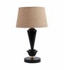 Brown Natural Fiber Shade Table Lamp with Black Base