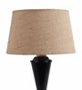 Brown Natural Fiber Shade Table Lamp with Black Base