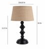 Brown Natural Fiber Shade Table Lamp with Black Base