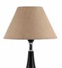 Brown Natural Fiber Shade Table Lamp with Black Base